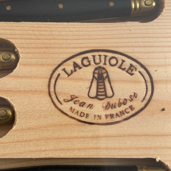 Laguiole Sets 3-Piece Serving Cutlery Set Black and 4-Piece Cheese Knives Black - Picture 2 of 9